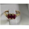Image 1 : RING - 10K GOLD - RUBY AND DIAMOND - TRINTIY STYLE WITH 3 MARQUIS RUBIES 0.82 CTW AND 10 DIAMONDS - 