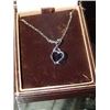 Image 2 : NECKLACE - SILVER TONE - HEART WRAPPED AROUND GEM STONE