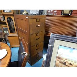 VINTGE WOOD FILE CABINET - 4 DRAWER