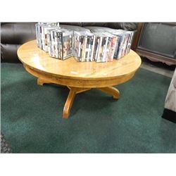 VINTAGE LARGE OAK ROUND COFFEE TABLE