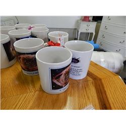 NEW COFFEE MUGS - ART BY EUGENE PENTZ - 4 MUGS PER LOT - 4 X GRIZZLY ODYSSEY - RED RIBBON