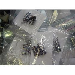 NEW HAIR BOBBY PINS WITH RHINESTONE RIBBONS - 4 PER LOT - PURPLE