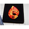 Image 1 : BROTCH - UNIQUE HAND CRAFTED NATIVE CEDAR CARVED AND PAINTED - SIGNED W. PETERS 1991