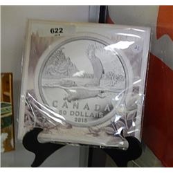 COIN - 2015 CANADA SILVER $50 FACE VALUE COIN  - BEAVER THEME - .999 SILVER - IN ORIGINAL PACKAGING 