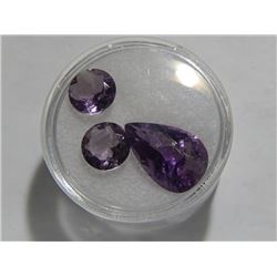 GEM JAR WITH HIGH QUALITY GEMS - 3 CUT AMETHYST - TAGGED #4