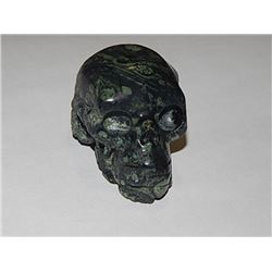 PEACOCK JASPER CARVED SKULL - 2"  = 448 CARATS