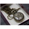 Image 2 : LADIES MINI POCKET WATCH - WITH CHAIN - BUTTERFLY DESIGN - WORKING