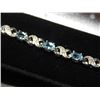 Image 2 : BRACLET - NEW BLUE TOPAZ AND DIAMOND TENNIS BRACLET - APPROX. RETAI $500.00