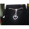 Image 1 : NECKLACE - STERLING SILVER AND DIAMOND STUDDED HEART NECKLACE