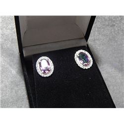 EARRINGS - NEW STERLING SILVER MYSTIC TOPAZ EARINGS