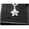 Image 2 : NECKLACE - ONE CARAT AMETHYST CLUSTER SET WITH 15 DAMONDS - INCLUDES CERTIFICATE - $600