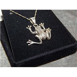 NECKLACE - STERLING SILVER FROG NECKLACE