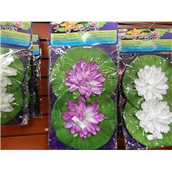 NEW POND LILIES - PURPLE (LARGE) 2PC - 3 PKGS PER LOT RETAIL $10/PKG = $30 VALUE