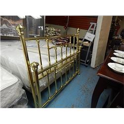 HIGH END QUEEN BED HEAD BOARD AND FOOT BOARD - YELLOW BRASS