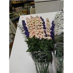 NEW SILK FLOWERS - BUNDLE - 4 WHITE - 4 PURPLE - 4 PINK = 12 TTL