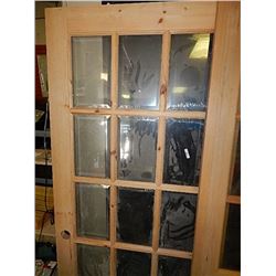 NEW DOOR - 15 BEVELED GLASS PANES - 32  X 80 