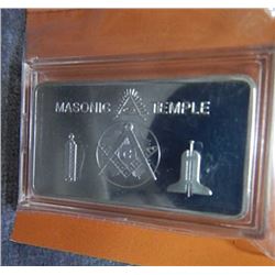 FREE MASON - ALL SEEING EYE BAR - .999 SILVER FINISHED - 1 OUNCE