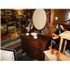 Image 1 : VINTAGE BOW FRONT DRESSOR WITH PLACE FOR MIRROR was broken in transport