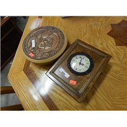 DESIGNOR WOOD CLOCK BOX AND ROUND BOX