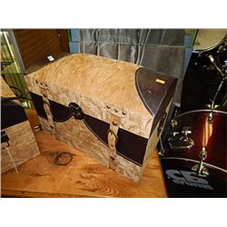 CLOTH AND LEATHER CHEST - LARGE