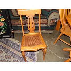 VINTAGE CANE SEAT T-BACK CHAIR