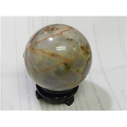 SMOOTH JASPER STONE ORB - 3" DIAMETER - STAND NOT INCLUDED