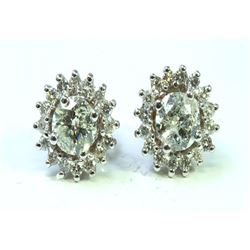Diamond Round 1.74 ctw  Earring 18Kt White Gold 3.40 gr