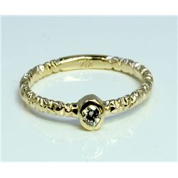 Diamond 0.09 ct Ring 14Kt Yellow Gold 1.58 gr
