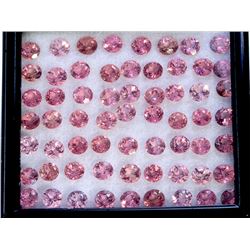 33.28 ct Pink Tourmaline Round 62Pcs