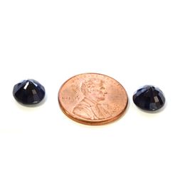 7 ct & up Blue Sapphire Round Shaped ctw 7.80 2Pcs
