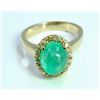 Natural Emerald 2.95ct / Diamond 0.17ct / 14K Yellow Gold Ring 3.55gram