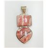 Sterling  Silver .925 Pink Rhodochrosite Pendant 18.53g 22x40mm