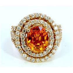 Natural Spessartite 4.59ct  Diamond 1.72ct