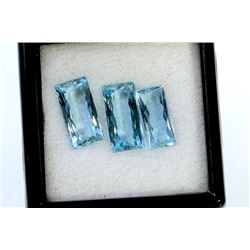 9.25 ct Aquamarine Baq Layout 3Pcs