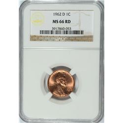 1962-D LINCOLN CENT, NGC MS-66 RED! RARE! MS-67 RED GO $3000.00 EACH