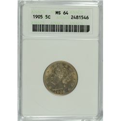 1905 LIBERTY NICKEL, ANACS MS-64