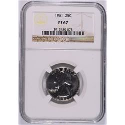 1961 WASHINGTON QUARTER, NGC PROOF-67