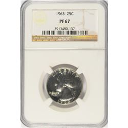 1963 WASHINGTON QUARTER, NGC PROOF-67