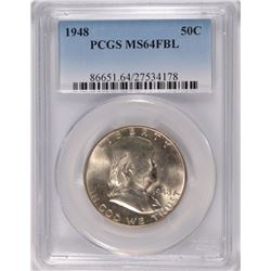 1948 FRANKLIN HALF DOLLAR, PCGS MS-64 FBL