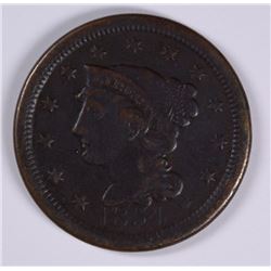 1854 LARGE CENT F/VF