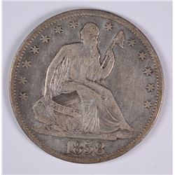 1858-O SEATED HALF DOLLAR VF-35