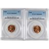Image 1 : LOT of 2 - 1955 LINCOLN CENT PCGS MS66RD