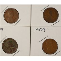 4 - 1909 LINCOLN CENTS