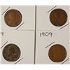 Image 1 : 4 - 1909 LINCOLN CENTS