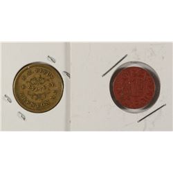 2 - TRADE COINS B.W. TITUS TRENTON  NJ & OPA RED