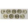 Image 1 : (9) 1954 WASHINGTON QUARTERS CH BU