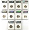 Image 2 : LOT OF ( 10 ) 1965 SMS WASHINGTON QUARTERS, NGC  MS-66