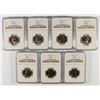 Image 1 : LOT OF ( 7 ) 1966 SMS WASHINGTON QUARTERS, NGC MS-66