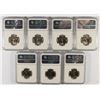 Image 2 : LOT OF ( 7 ) 1966 SMS WASHINGTON QUARTERS, NGC MS-66