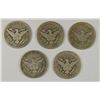 Image 2 : (5) 1900 BARBER HALF DOLLARS